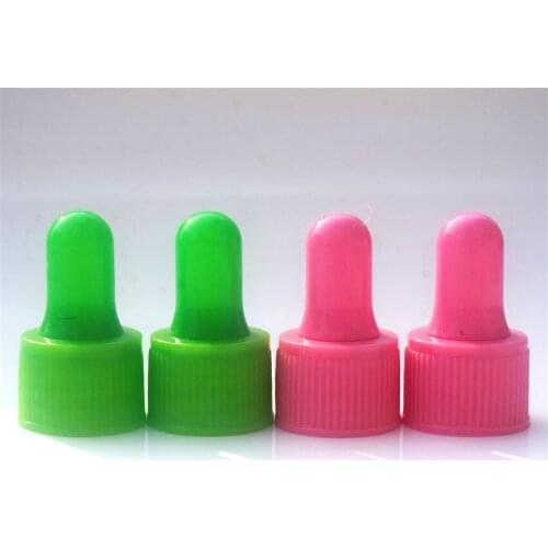 5/10/20pcs 5-100ml Essential Oil Bottles Cap Pink/green Size 18/410 Glue Head Dropper Lid Plastic Cover Essential Oil Bottle