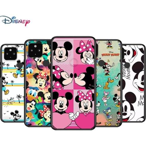 Disney Cartoon Animation Mickey Mouse Collection For Google Pixel 5 4A 5G 4 XL Soft Shell TPU Silicone Black Cover Phone Case