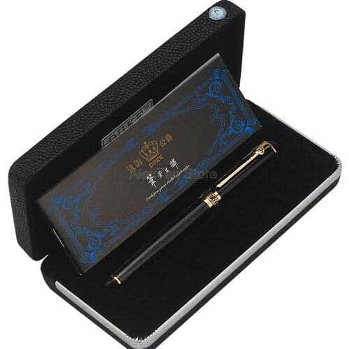 Duke D2 Great Fountain Pen Black Barrel & Gold Clip Advanced Writing Pen Business Office Home Fountain Pen Supplies
