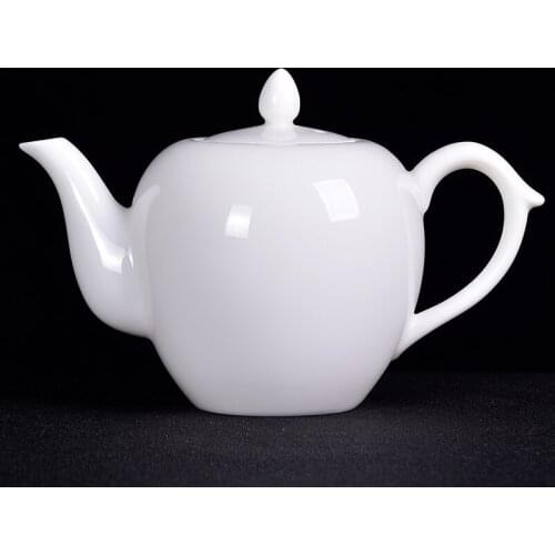 China white porcelain teapot mutton fat jade porcelain tea maker ceramic Kung Fu tea set household single pot filter screen