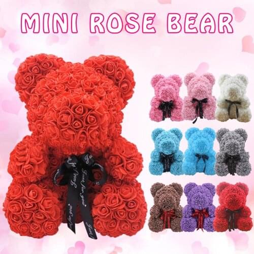 Artificial Rose Soap Foam Material Bear Shape Odorless Rose Soap Gift For Valentines Day Pregnant Woman