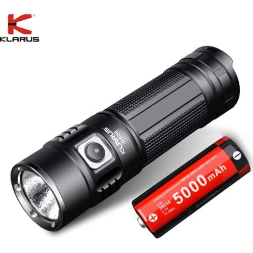 KLARUS G20 USB Fast Charging Flashlight Dual-Switch max 3000 lumen beam distance 180 meter Rechargeable Torch 26650 Li Battery