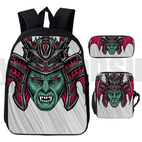 Colorful Abstraction Animal Tiger Wolf Dragon Diy Backpack School Boys Girls Lion Pencil case Terror Skull Ghost Shoulder bag