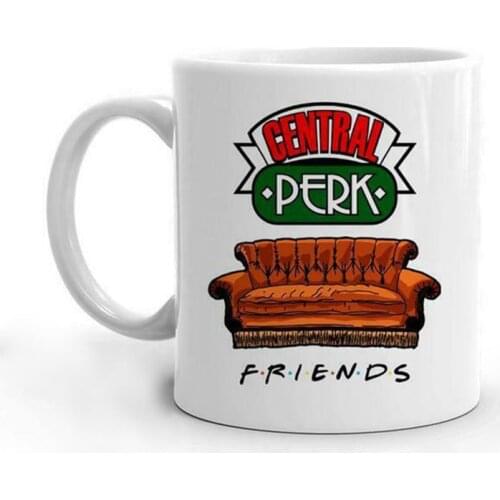 350mL New 2 Styles Central Perk Friends Mugs White Travel Beer Porcelain Coffee Tea Milk Brief Kitchen Cup Best Gifts for Friend