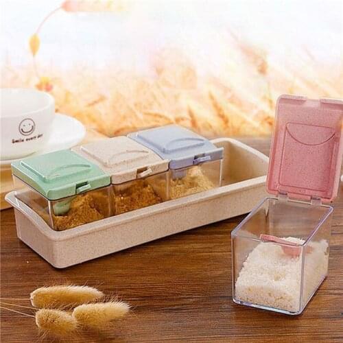 Kitchen Spice Condiment Box Transparent Spices Seasoning Storage Container Case High Quality