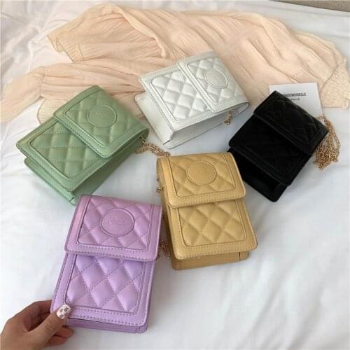 Mini Small Square Flap Bag Brand Fashion New Quality PU Leather Womens Handbag Check Pattern Shoulder Messenger Bags