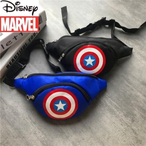 Disney New Marvel Iron Man Boy Waist Bag Cartoon Spider-Man Multifunctional Large Capacity Boy Shoulder Bag Storage Chest Bag