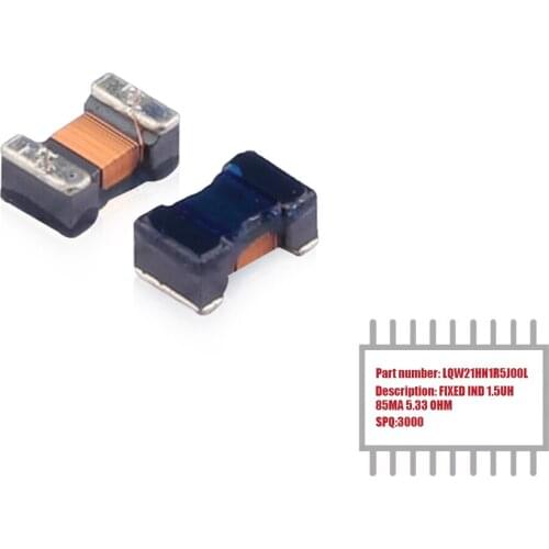 My Group Asia 3000PCS LQW21HN1R5J00L Wirewound Unshielded 0805 FIXED IND±5% 1.5UH 85MA 5.33 OHM Inductors in Stock