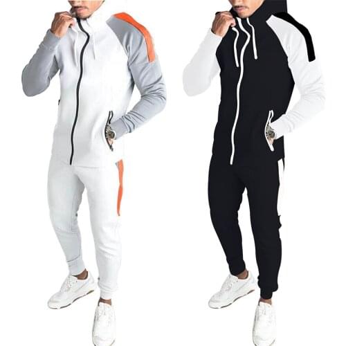 Men Joggers Suit Sets Solid Tracksuit Man Brand Spring Autumn Sport Suit Male Hoodies+ Pants Warm Sportswear Mens Clothing
