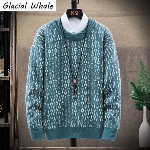 GlacialWhale 2020 Winter Mens Knitted Sweater Men Sweaters Pullover Jumper Hip Hop Harajuku Oversized Korean Khaki Sweater Men