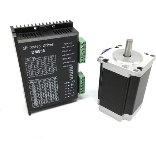 Nema23 57mm 3A 2.2Nm 320Oz-in 6.35mm/8mm Shaft 2PH 4Wires Stepper Motor DM556 DC 20-50V Driver kit for Router Lathe Laser