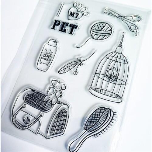 PANFELOU Cage scissor tools Transparent Clear Silicone Stamp/Seal for DIY scrapbooking/photo album Decorative clear stamp sheets
