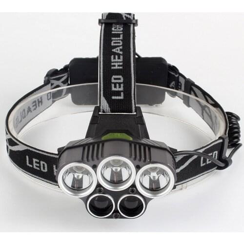 Piercing Distance Beam Wide Angle Floodlight Intelligent Circuit Control Six Modes T6 LED Q5 LED Base Indicator 18650 Battery