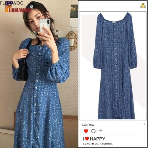 Off Shoulder Dress Autumn Long Sleeve Elegant Lady Korea Chic Fashion Single Breasted Button Shirt Dress Women Vintage Vestidos