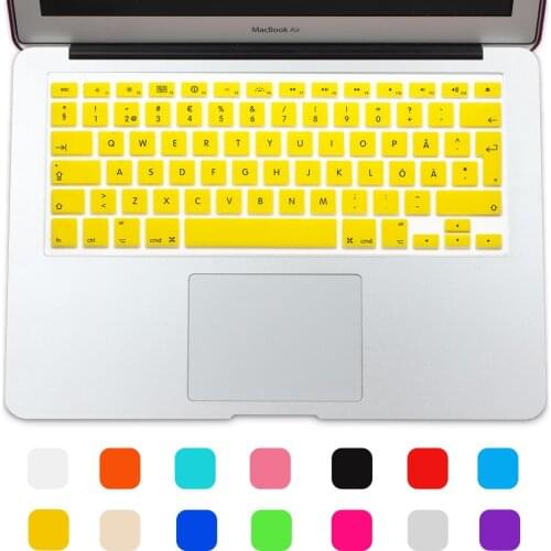 Hot Swedish Version Silicone UK/EU layout Keyboard Protector Stickers Skin For Macbook Air 13 Pro 13 15 17 Retina Keyboard Cover