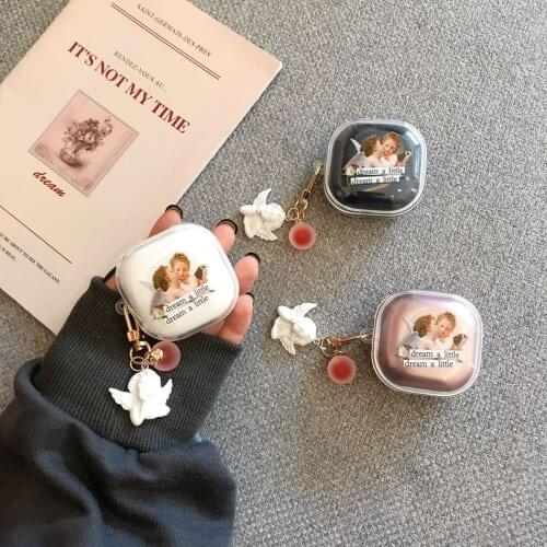 For Samsung Galaxy Buds Live/buds Pro Case Fashion Cartoon Keychain Silicone Transparent Earphone Cover for Galaxy Buds Live