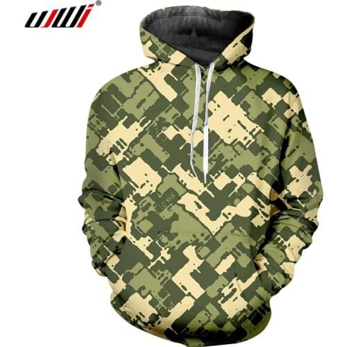 UJWI Dropshipping 2020 New Design Long Sleeve Military camouflage Designer Men Clothing Hip Hop Unisex Plus Size Hoodie