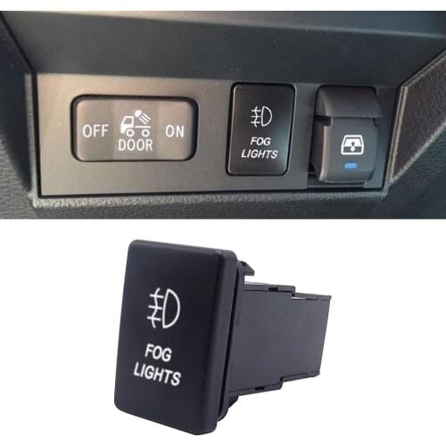 Wsen Fog Lights Symbol Push Switch White Backlight ON-Off Switch with Connector Wire Kit Fit For Toyota Yaris Tacoma Tundra
