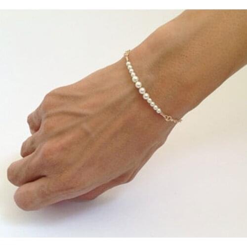 Wwomen Pearl chain Bracelet Vintage Elegant Jewelry Accessories Gift