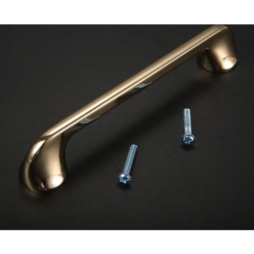1Pc Bright Gold Cabinet Handles 96mm/128mm Kitchen Cabinet Door Handle Gold Long Cabinet Drawer Cabinet Handle Furniture