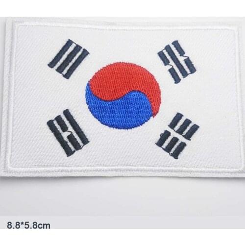 South Korea National Flag Iron On Patches Clothes Patches For Clothing Girls Boys Embroidered Patches