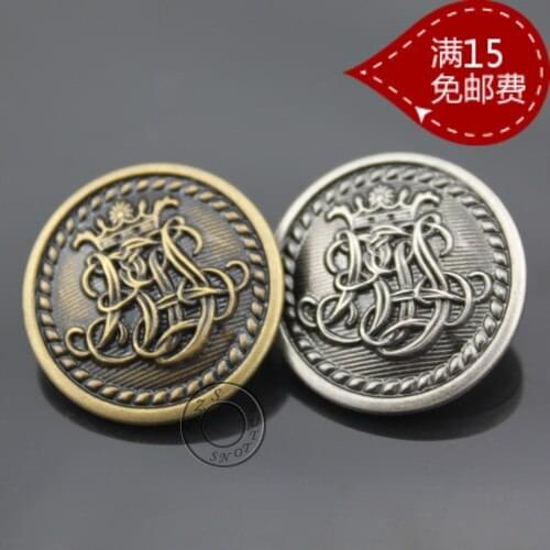 10pcs/lot, 25mm Copper metal button fashion vintage fashion overcoat suit jacket button, free shipping