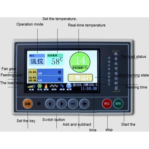 4.3 Inch Biomass Pellet Burner Controller Hot Air Boiler Intelligent Microcomputer Automatic Temperature Controller
