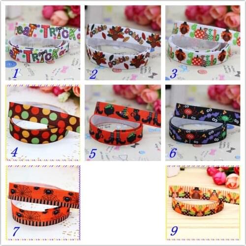 5/8'' Free shipping Fold Elastic FOE halloween Thanksgiving printed headband headwear hairband diy decoration wholesale OEM D82