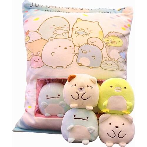 8pcs/lot Cute Sumikko Pudding Bag Plush Doll Stuffed Fish Snack Plush Cushion/Pillow Kids/Girl Birthday Gifts