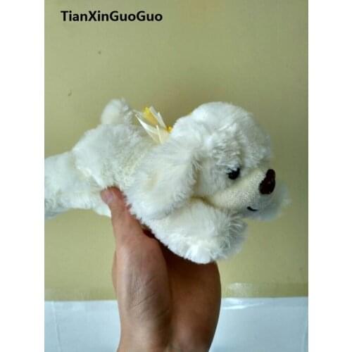 About 24cm white lying dog plush toy soft doll baby toy birthday gift b1839