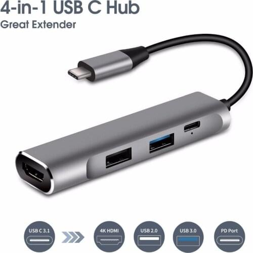 BINFUL USB Type C 3.1 4K USB Adapter, Multiport Dock HDMI / 3.0 / 2.0 / 60W free shipping
