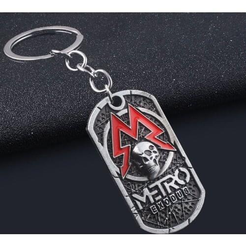 Game Metro Exodus 2033 Skull Keychain High Quality Ancient Metal Keyring Men Car Women Bag Acceesories