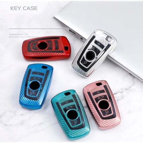 Carbon Fiber TPU Car Key Case Cover Shell For BMW 520 525 f30 f10 F18 118i 320i 1 3 5 7 Series X3 X4 M3 M4 M5 Auto Accessories