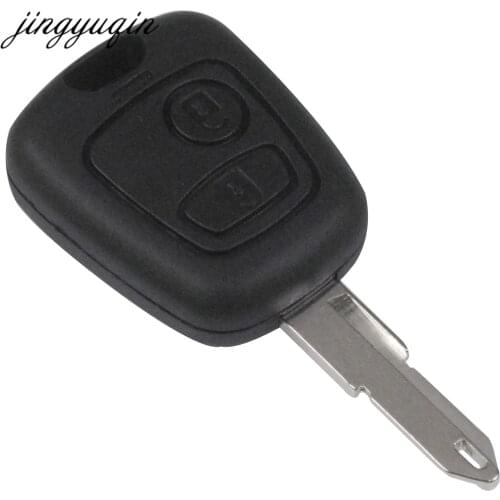 Jingyuqin 10pcs/lot 2 Button Car Key Fob Shell For Peugeot 206 207 Citroen C1 C2 C4 Ne73 Uncut Blank Blade Remote Fob Case