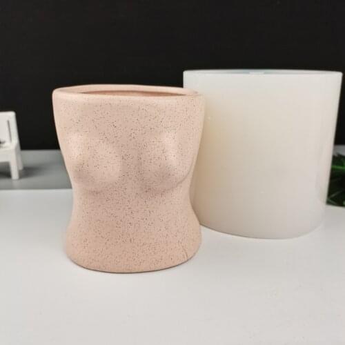 Human flower pot concrete flower pot mold succulents cement flower pot silicone mold cement clay mold