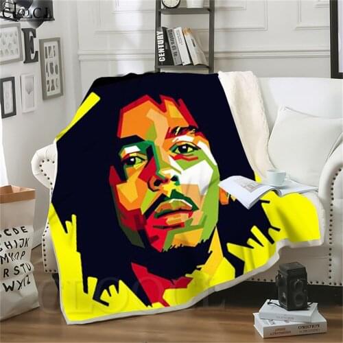 Double Layer Blanket Bob Marley Character Printed Adult Throw Blanket for Bed Cover Sofa Travel Thick Adult Quilts Drop Shipping