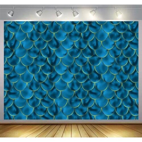 Photography Backdrop Mermaid Scales Glare Birthday Banner Photo Studio Booth Background Newborn Baby Shower Photocall Decoration