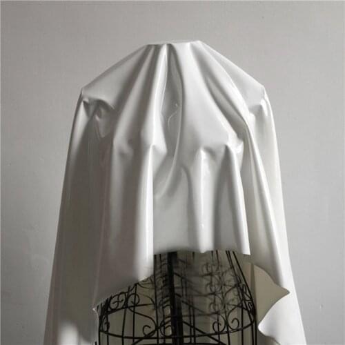 Good White Shining Mirror PU Leather Fabric strong Stretch PU Artificial Leather Sewing Material for Dance Pants DIY Bodysuits