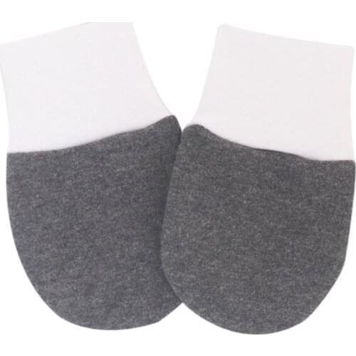 J60B 1 Pair Baby Anti-scratch Cotton Gloves Color Matching Newborn Handguard Mitten