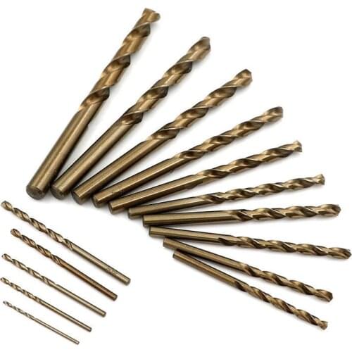15pcs Cobalt Drill Bits For Metal Wood Working M35 HSS Co Steel Straight Shank 1.5-10mm Twist Drill Bit Power Tools Drillforce