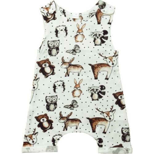 Pudcoco 2020 Infant Baby Girl Animal Cotton Romper Sleeveless Jumpsuit Playsuit Clothes Outfit