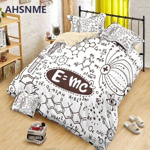 AHSNME Chemistry Knowledge Bedding Set Mathematics Duvet Cover Sets School Student Bedlinens Cutomized Design