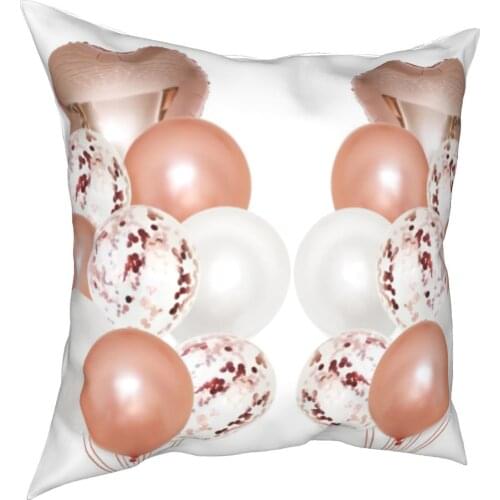 Colorful love balloon Sequin printed pillow case banquet balloon linen pillow case sofa home decoration pillow case