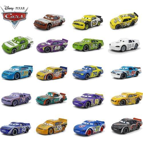 1:55 Disney Pixar Cars 2 Metal Diecast Car Toy Lightning McQueen Number 101 90 92 52 Racing Model Children Boy Toy Gift