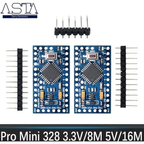 Pro Mini 328 Mini 3.3V/8M 5V/16M ATMEGA328 ATMEGA328P-AU 3.3V/8MHz 5V/16MHZ for Arduino