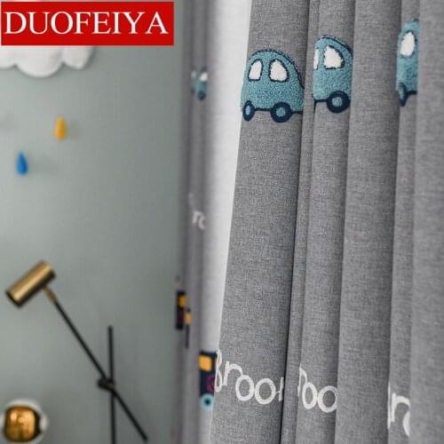 Cartoon Curtains for Living Room Bedroom Childrens Bedroom Curtains Boys and Girls Room Embroidered Curtains Finished Custom