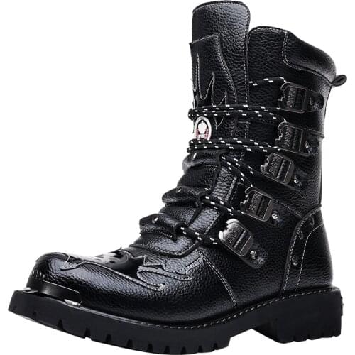 2021 Autumn Man Fashion Boots Quality Leather Shoes Breather Anti-slip 37-46 Man Boots