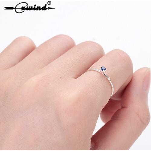 Cxwind New Thin Single Rhinestone Crystal Rings Wedding Bride Engagement Rings for Women Lady Finger Fashion Jewelry