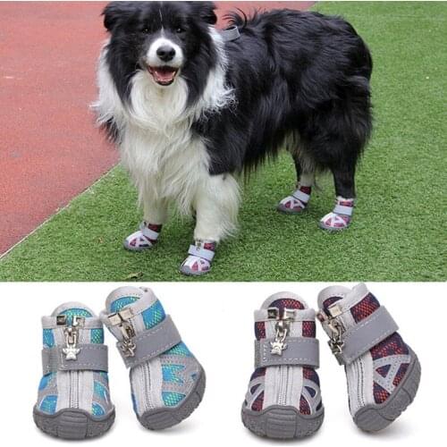 Shoes For Dogs Spring And Summer Outdoor Footwear Cat Shoes Breathable Soft Boots Air Mesh Pet Shoes Cartoon Boots