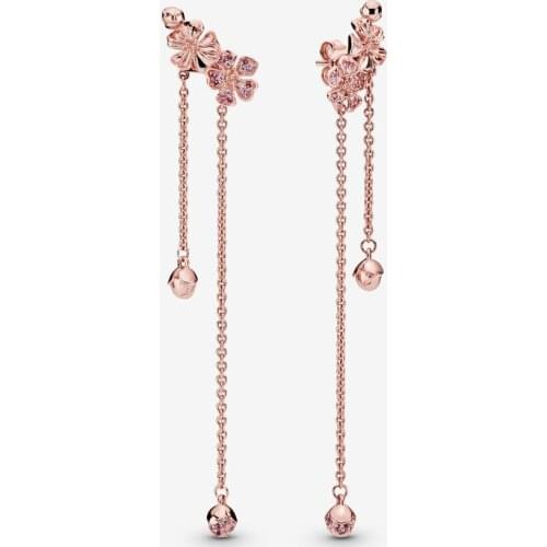 Original S925 Sterling Silver Pan Earring Long Lasting Peach Blossom Series Temperament Fashion Earrings For Women Wedding Fash